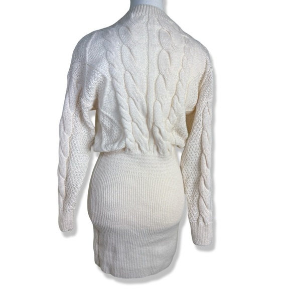 ⭐️SHEIN White Cable Knit Sweater Mini Dress - Picture 2 of 5